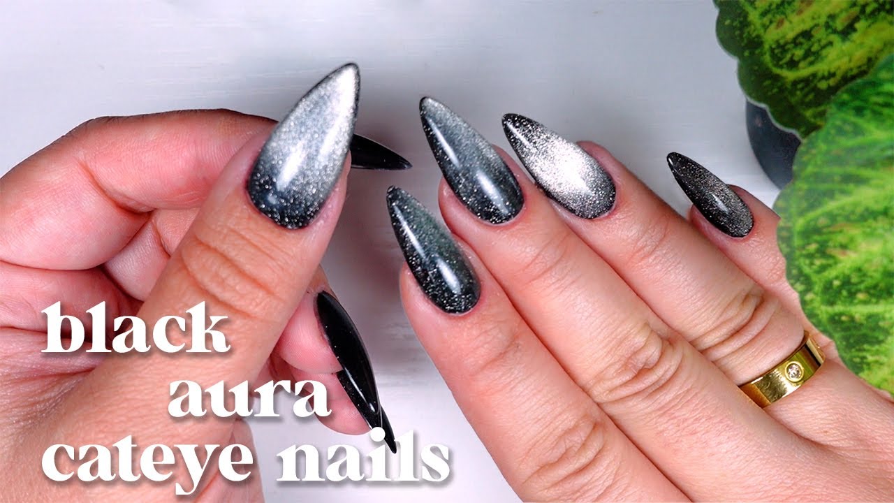 Mesmerizing Black Cat Eye Nails ✨ Easy Tutorial for a Sleek Look! | NAILIST