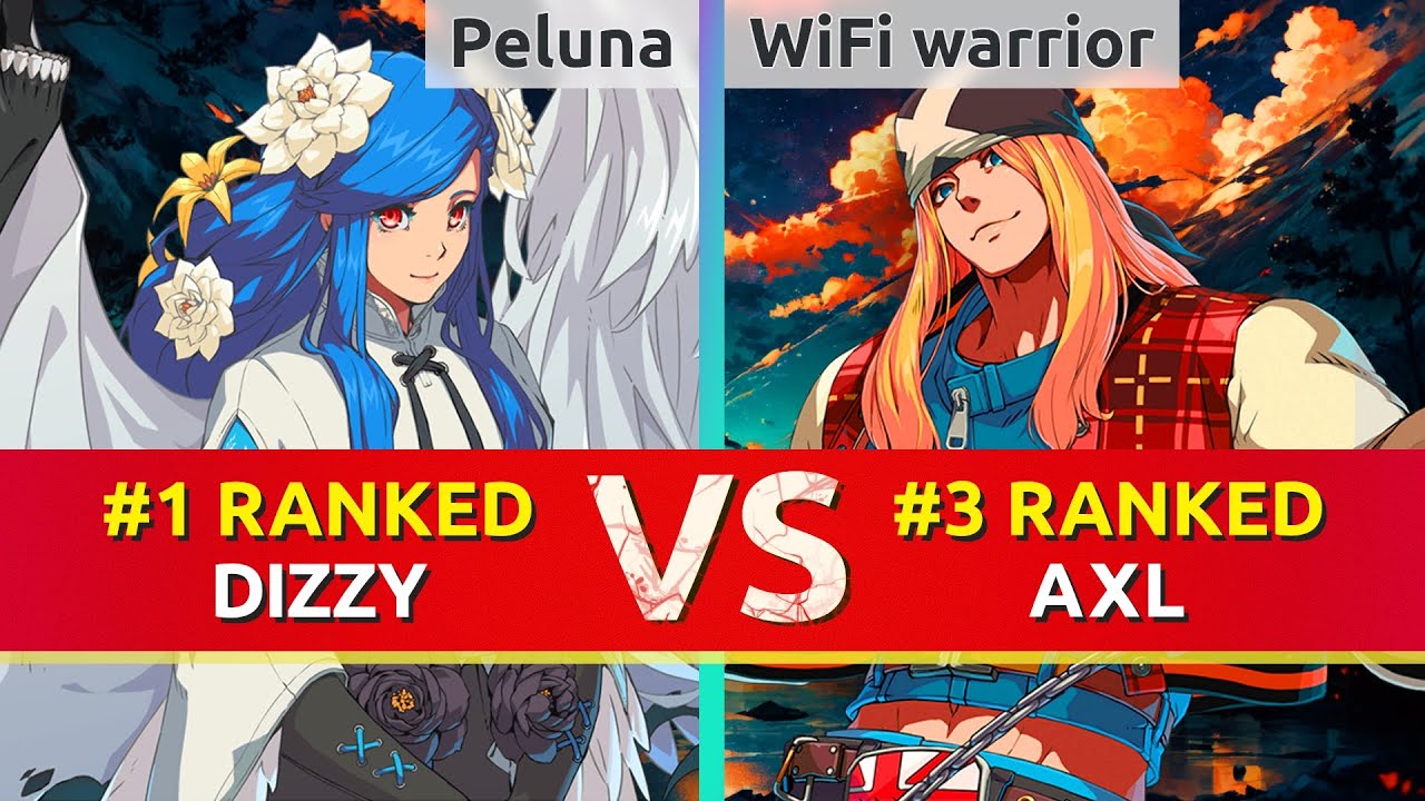 GGST ▰ Peluna (#1 Ranked Dizzy) vs WiFi warrior (#3 Ranked Axl). High Level Gameplay