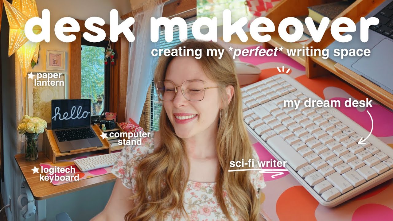 DESK MAKEOVER ˚⊹🖇️ my aesthetic + pinterest inspired writing set-up