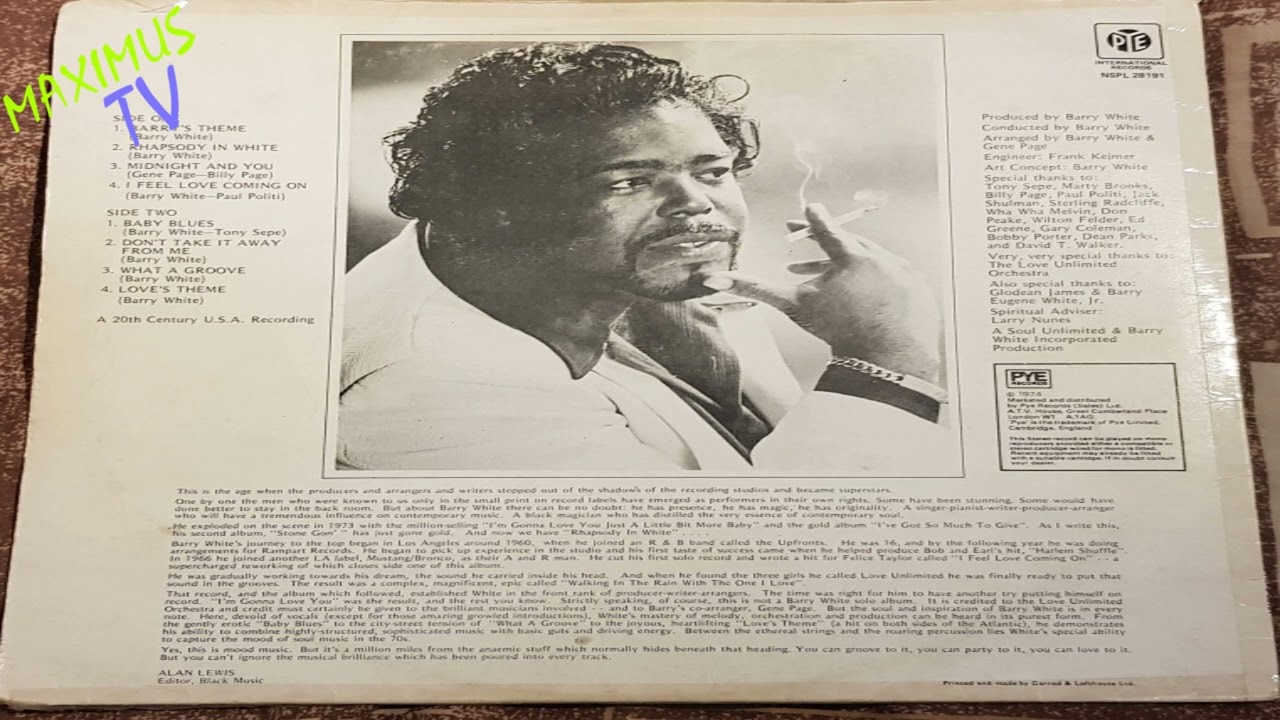 Barry White - Rhapsody In White - Full Album