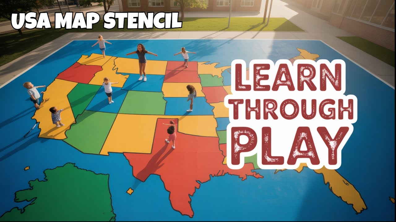 Transform Any Playground with This Giant USA Map Stencil
