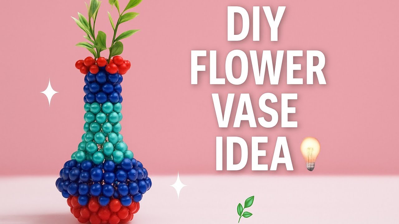 ফুলদানি তৈরি পুতি দিয়ে/পুতিদিয়ে ফুলের টব বানানো/পুতির কাজ/Beaded flower vase/flower vase