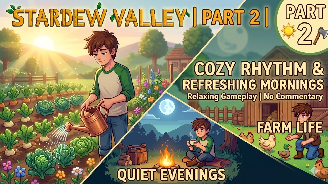Stardew Valley Gameplay | Part 2 | Relaxing Farm Routine | No Commentary