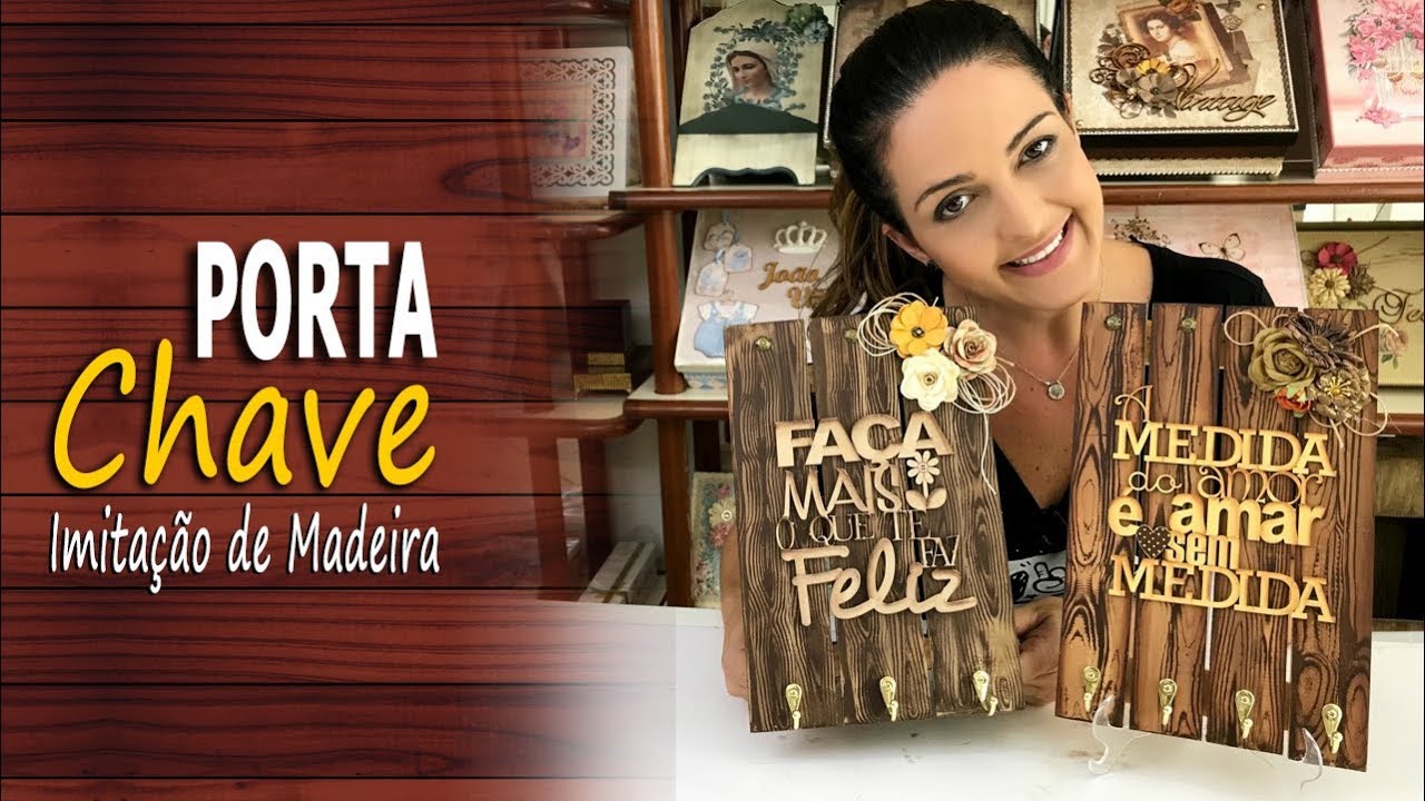 Porta Chave I Imitação de Madeira I Marisa Magalhães