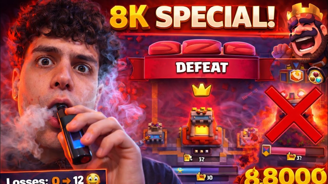 8k SUB SPECIAL BLINKER EVERYTIME I LOSE IN CLASH ROYALE...