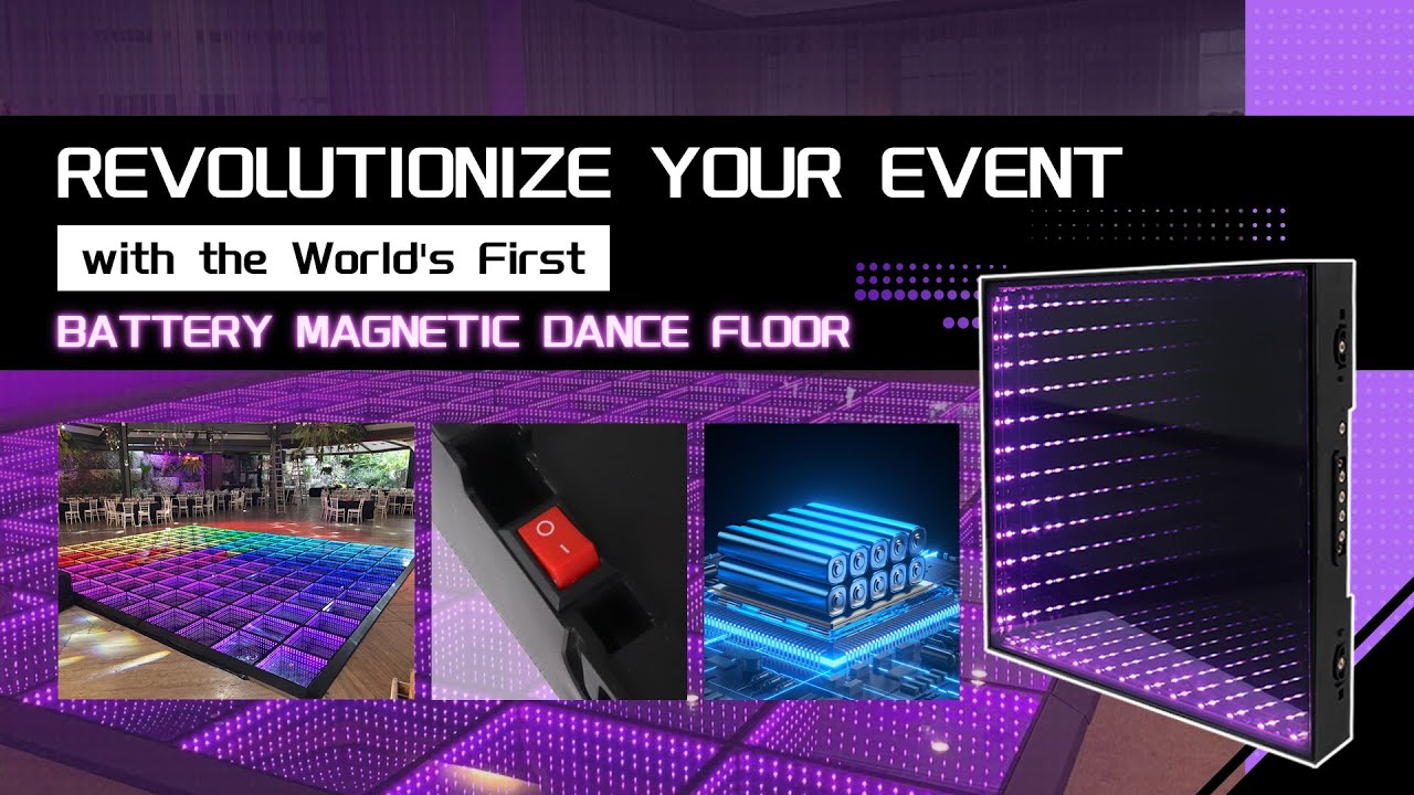 Revolutionary new LED dance floor technology— Battery Magnetic LED dance floor