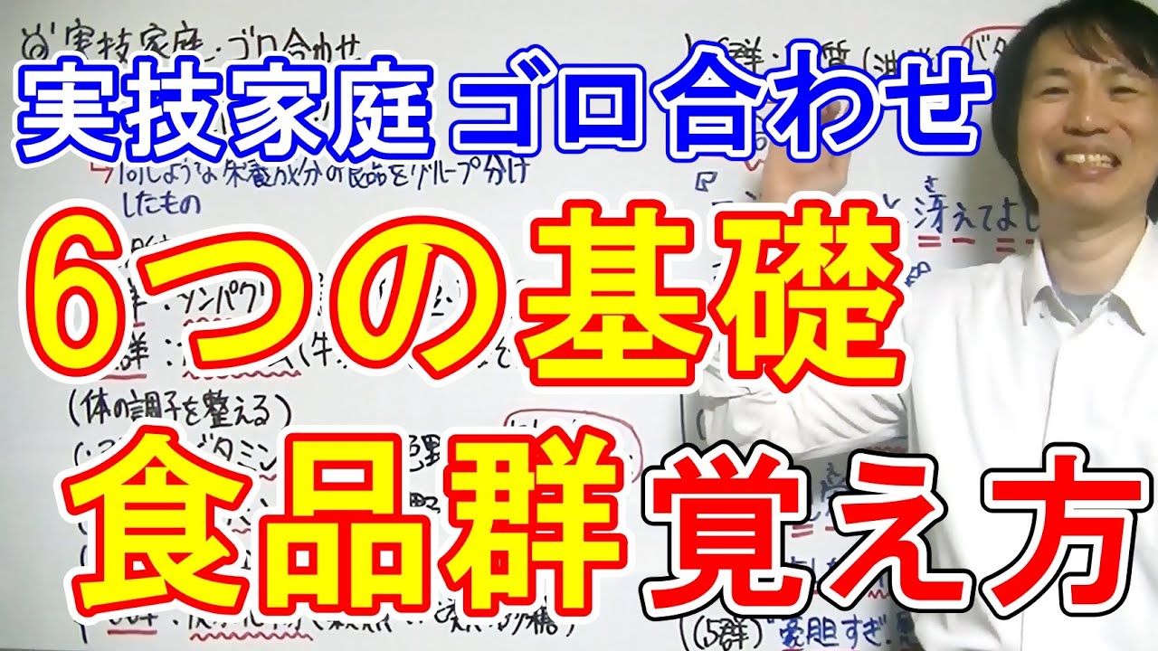 中学実技【ゴロ合わせ】家庭「6つの基礎食品群の覚え方」