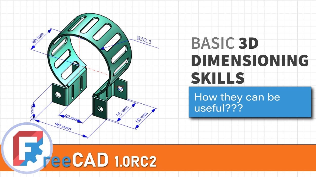 FreeCAD 1.0RC2 | Basic 3D Dimensions using Draft workbench