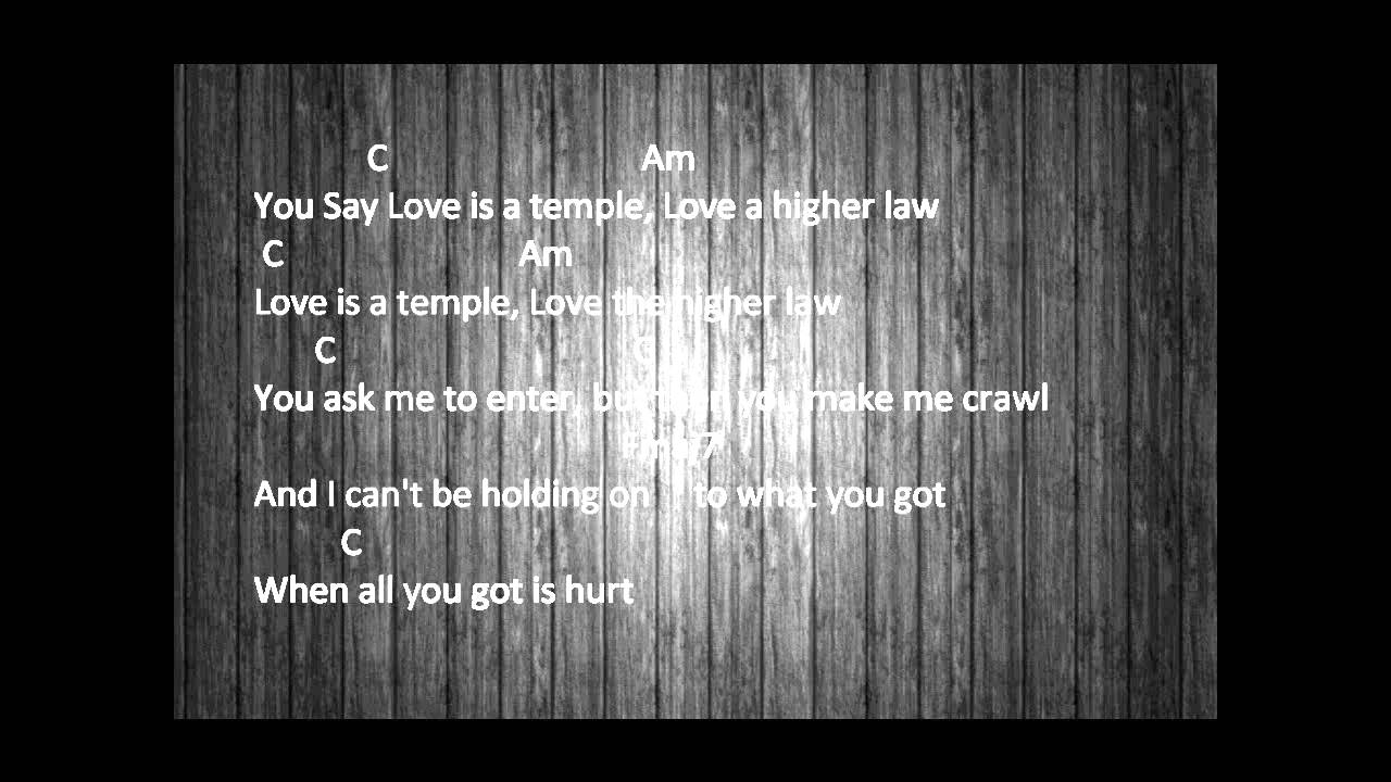 One - U2 (Lyrics and Chords)