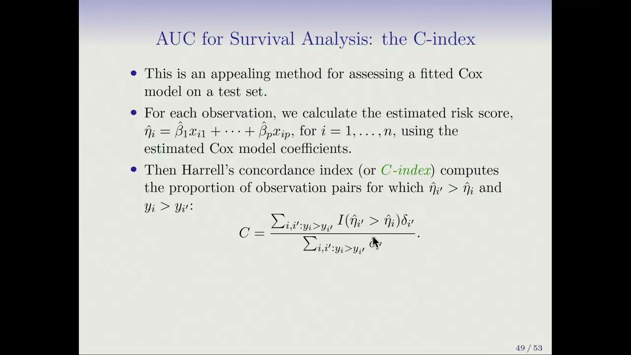 Statistical Learning: 11.4 Model Evaluation and Further Topics