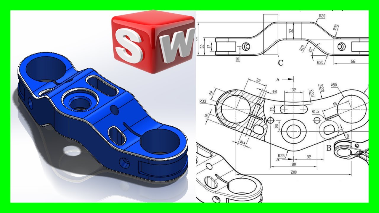 Pieza de examen CSWP || SOLIDWORKS 2020
