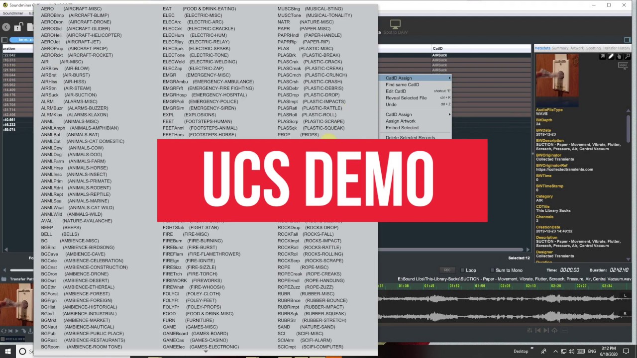 Universal Category List in Windows