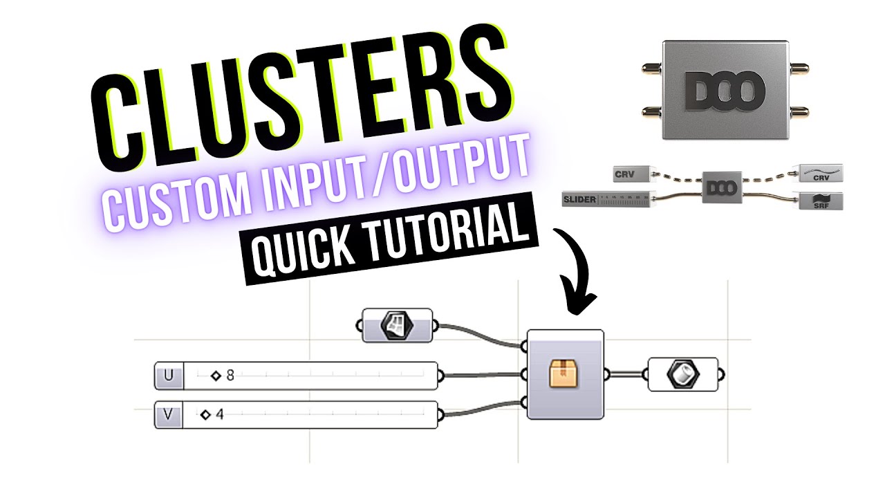 Custom Components Clusters to make your own Algorithms Rhino and Grasshopper Quick Tutorial