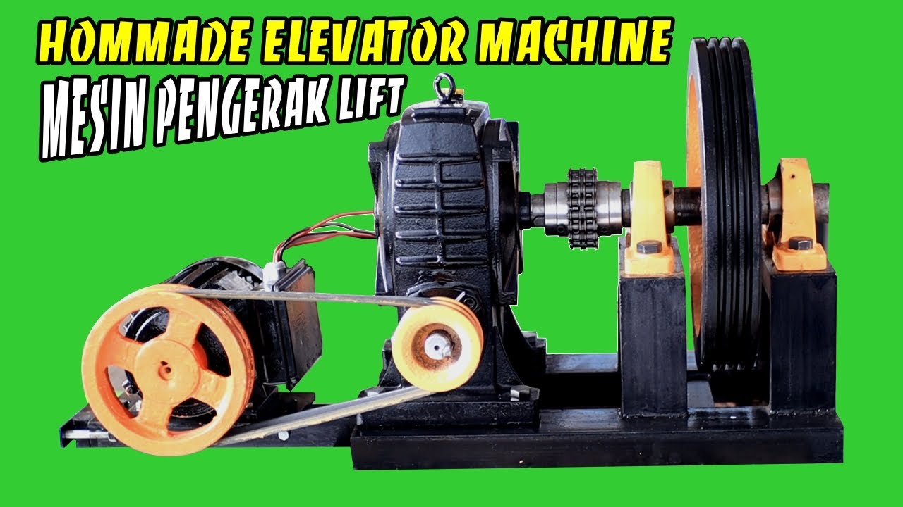 Hommade elevator machine lift DIY Part 1: perakitan Mesin penggerak (elevator machine) Asal Ngupload