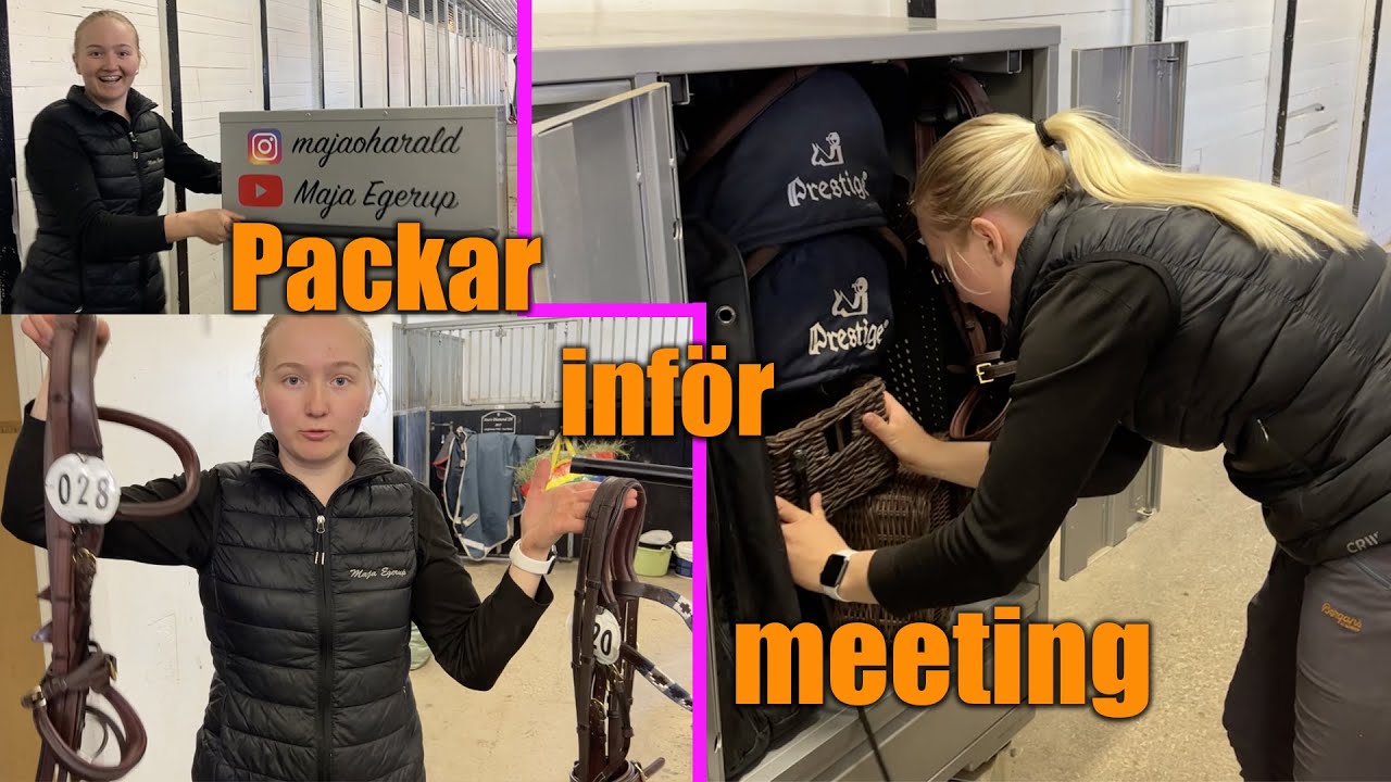 Packar tävlingsskåpet inför meeting