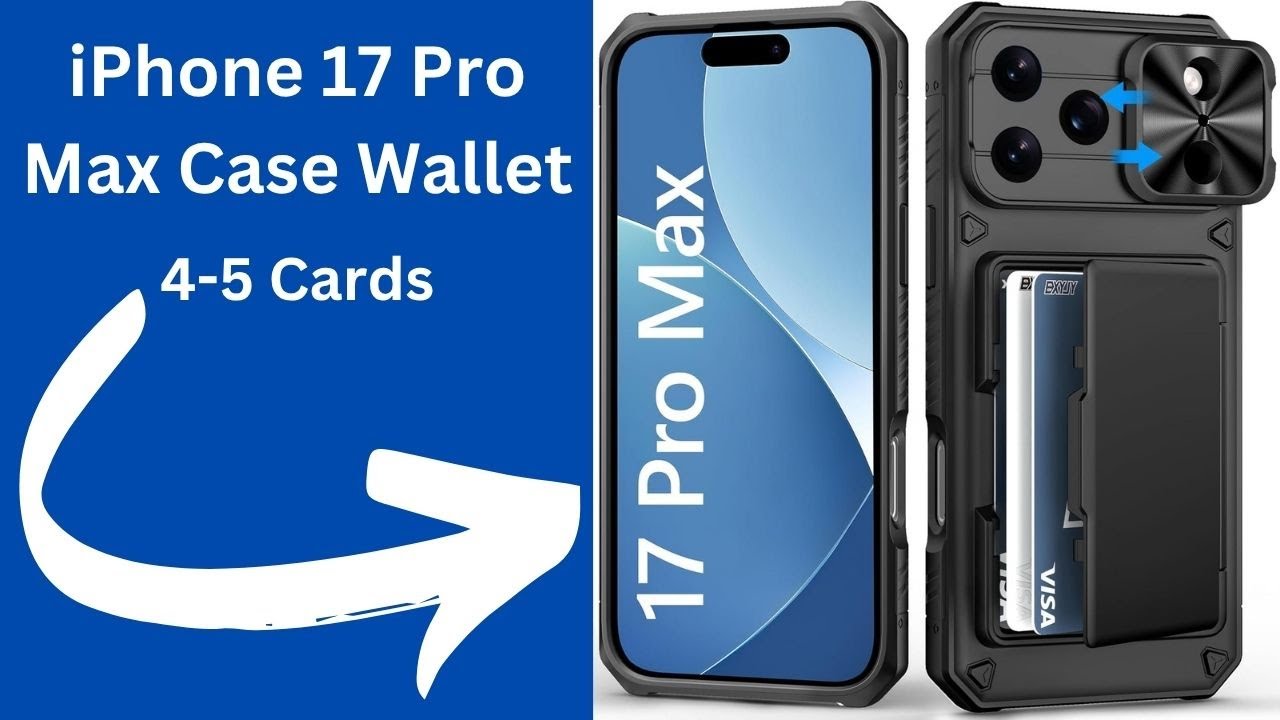 Rugged Wallet Case for iPhone 17 Pro Max &ndash; 4-5 Card Holder + Slide Camera Cover phone case