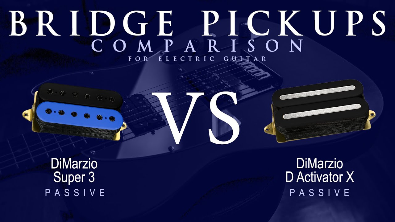 DiMarzio SUPER 3 vs D ACTIVATOR X - Passive Bridge Guitar Pickup Comparison Tone Demo