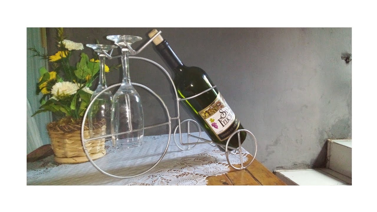 Suporte para vinho em ferro,artesanato (wine rack)