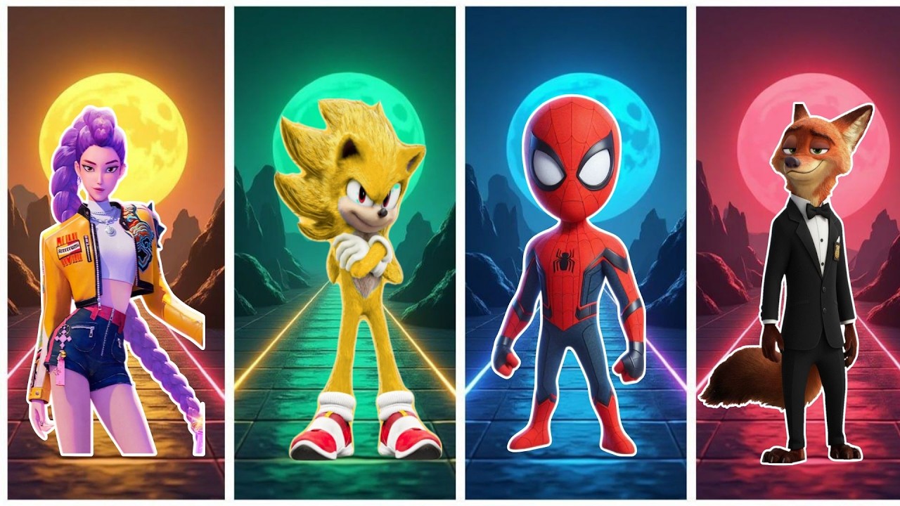 Zootopia 2 🆚 Kpop 🆚 Spidey  🆚 Sonc Coffin Dance Song (Cover) Tiles Hop EDM Rush🎶#134