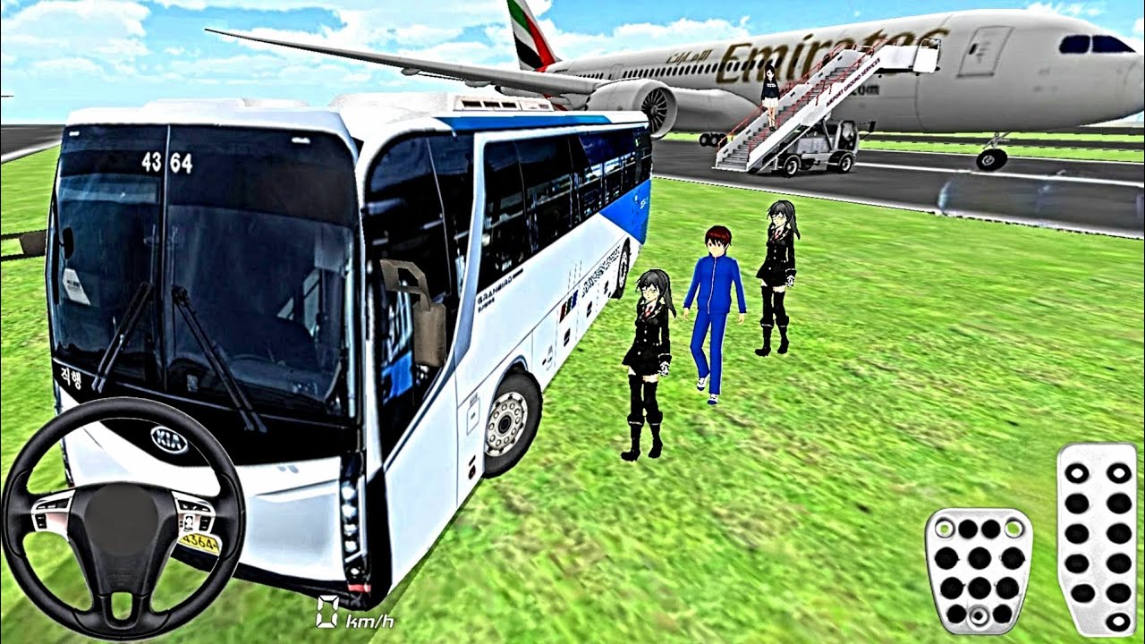 Transporting passengers from Plane - 3D Driving Class | CarGame - 3d Driving Class New Update - 2025