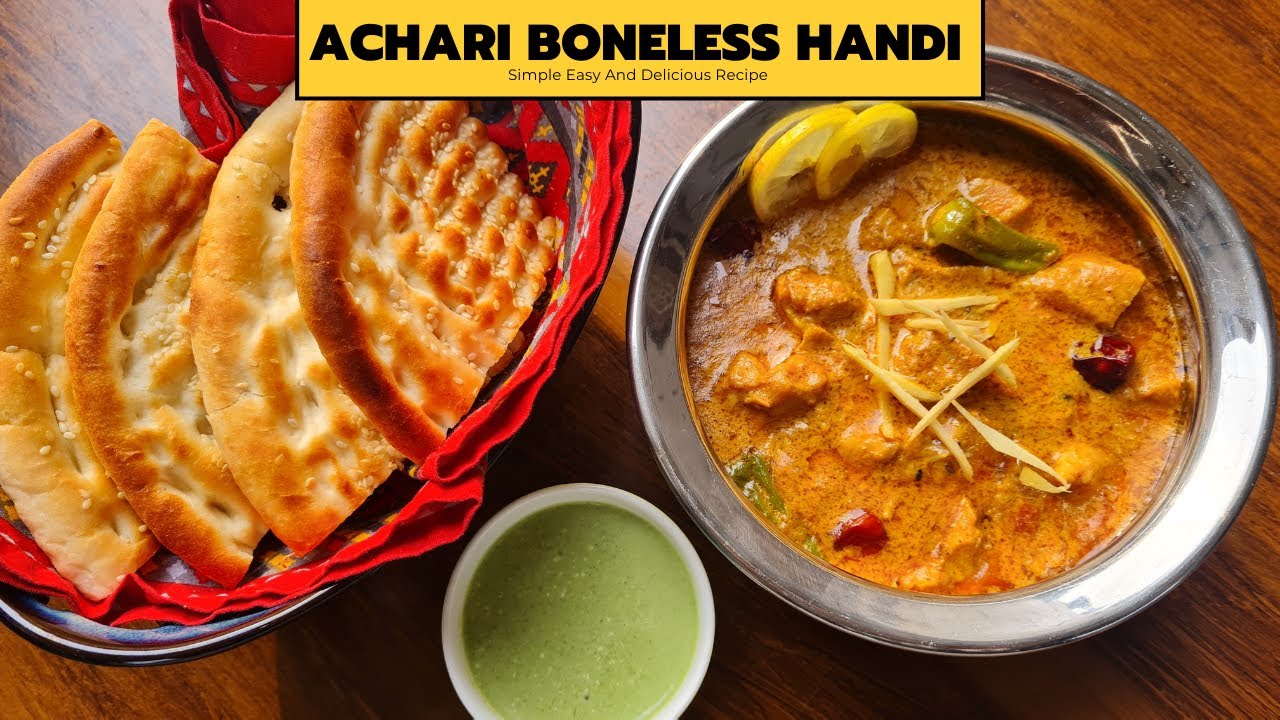 Chicken Achari Boneless Handi By The Chef's Canvas | Mughlai Chicken Handi Recipe |