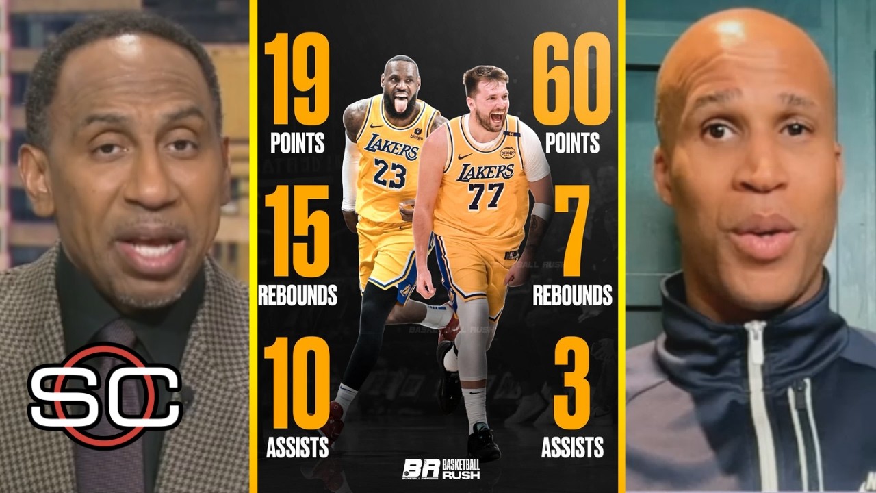 Полная реакция ESPN на то, как Лука и Леброн набрали в сумме 79 очков, а «Лейкерс» обыграли «Хит»...
