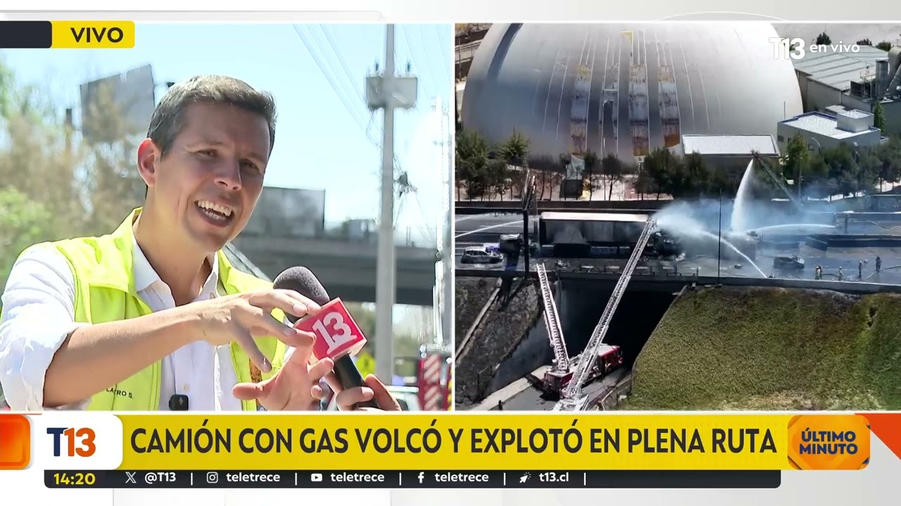 Claudio Castro, alcalde de Renca, actualiza situación de incendio tras explosión de camión de gas