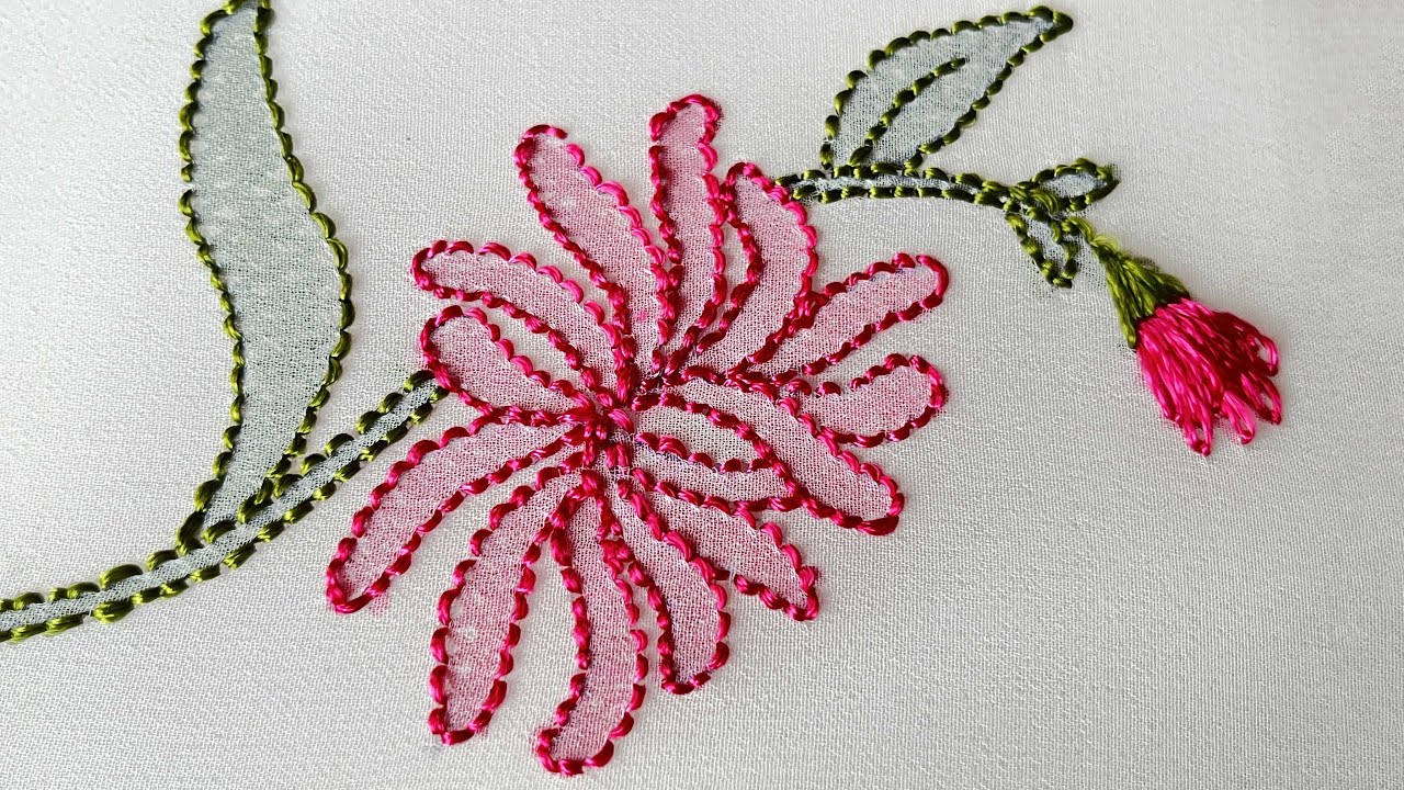 New Fashion Shadow works  Embroidery - Embroidery On Chiffon Fabric - Transparent Embroidery
