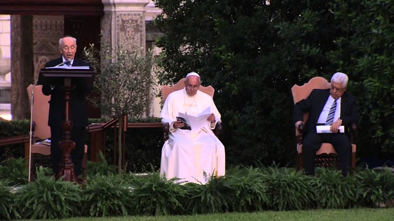 Pope Francis, President Peres and President Abbas' joint call for peace at a ceremony in the Vatican
