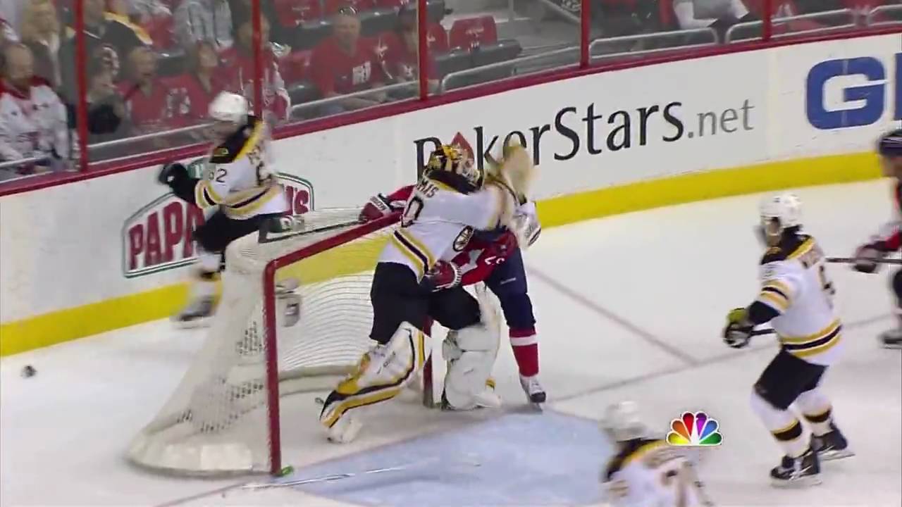 Tim Thomas attacks Jason Chimera 4/11/10 HD
