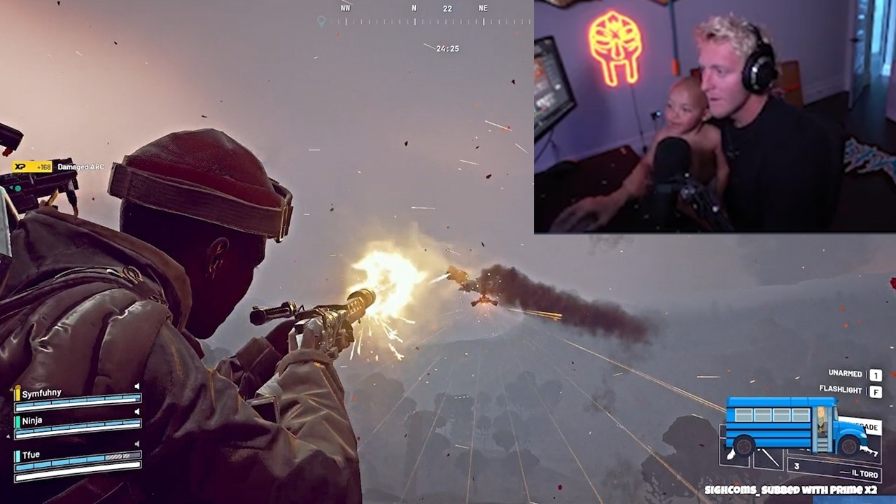 Tfue присматривал за ребёнком во время стрима и подсадил его на ARC Raiders!