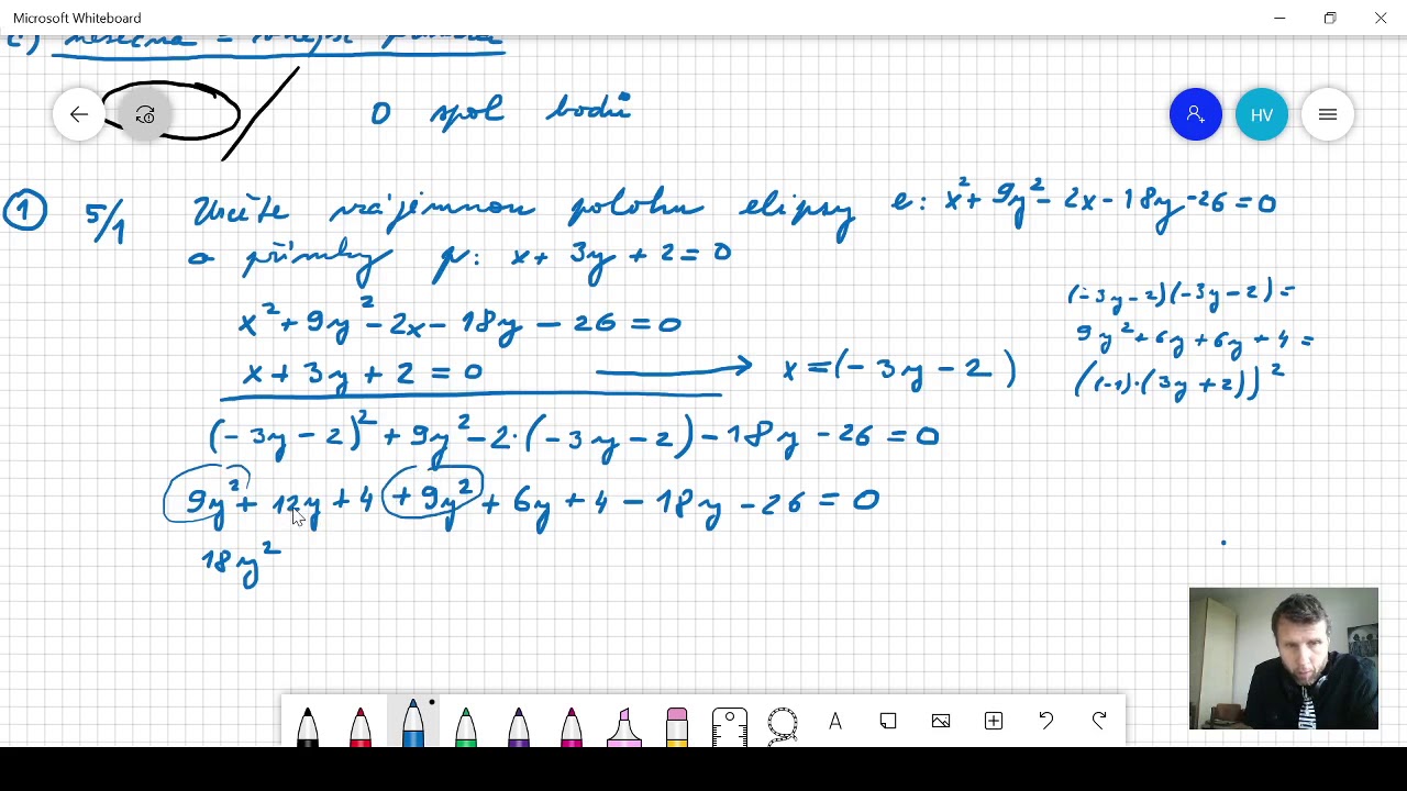 Matematika 4.A - Pá 13.11.2020: Vzájemná poloha přímky a elipsy