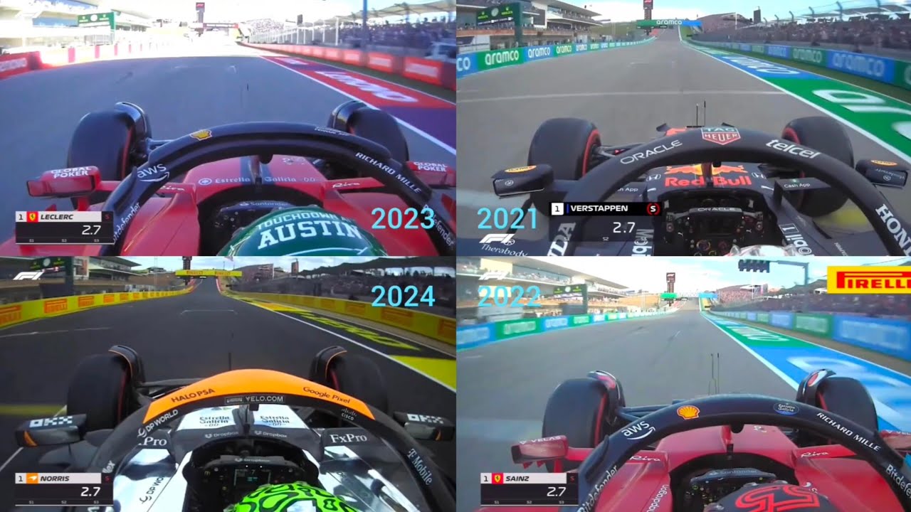 F1.  GP  United States.  Pole position. 2021-2024.  (Sainz. Leclerc. Norris. Verstappen.)