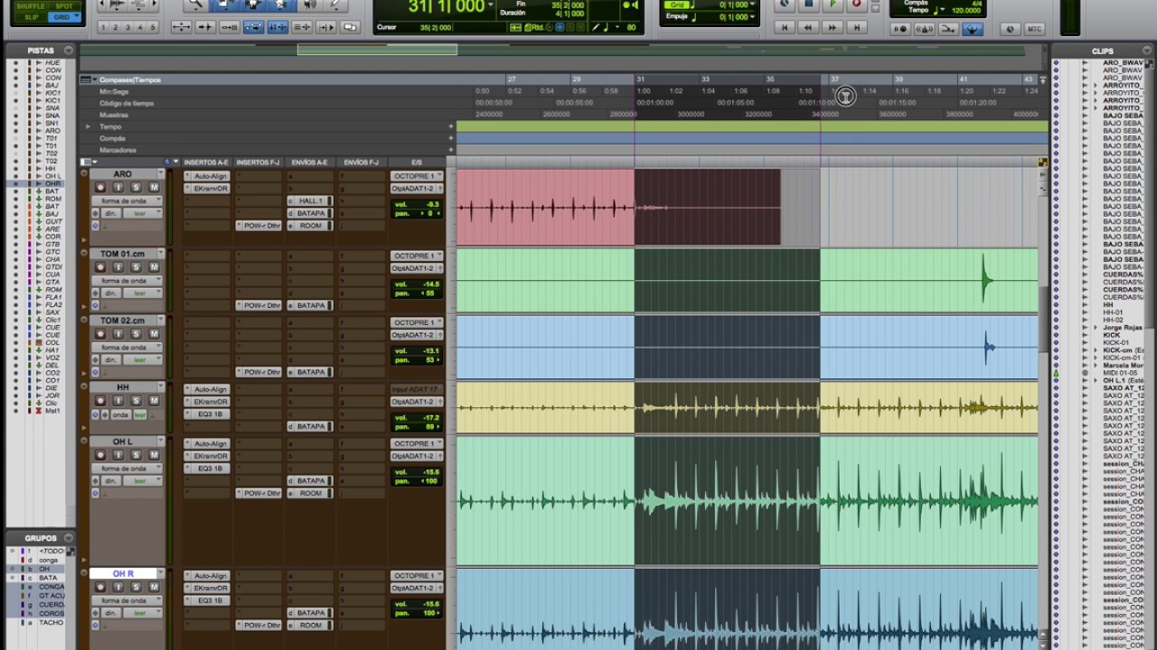 Pro Tools bounce online vs offline español