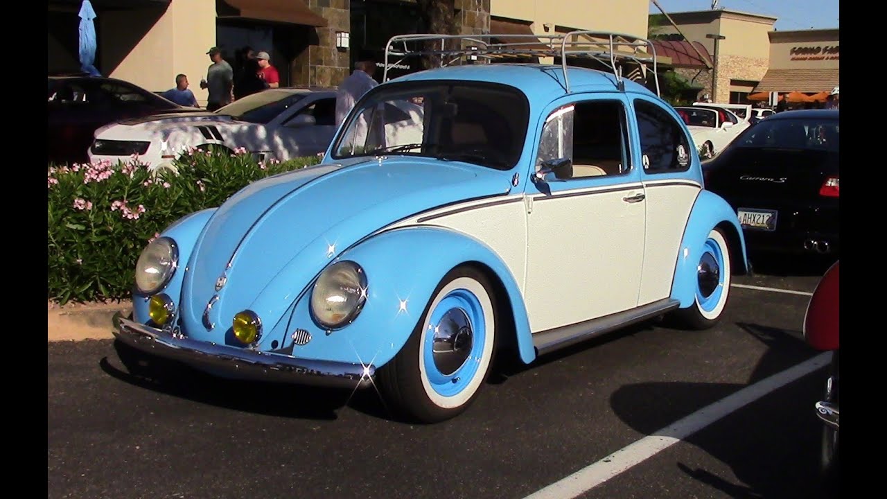 Classic Type 1 Volkswagen Beetle. Baby Blue and White Two Tone