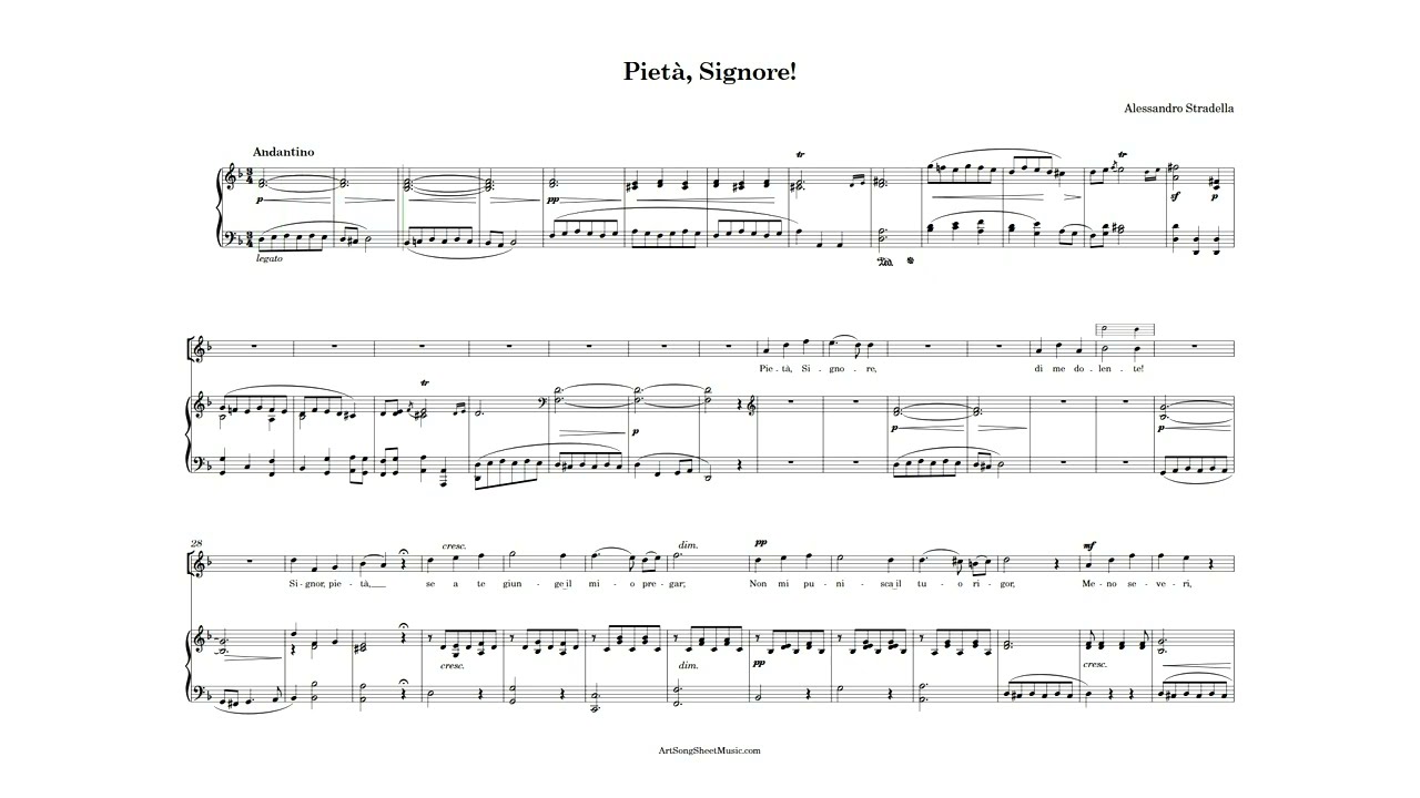 Pietà, Signore! Accompaniment D minor - Stradella