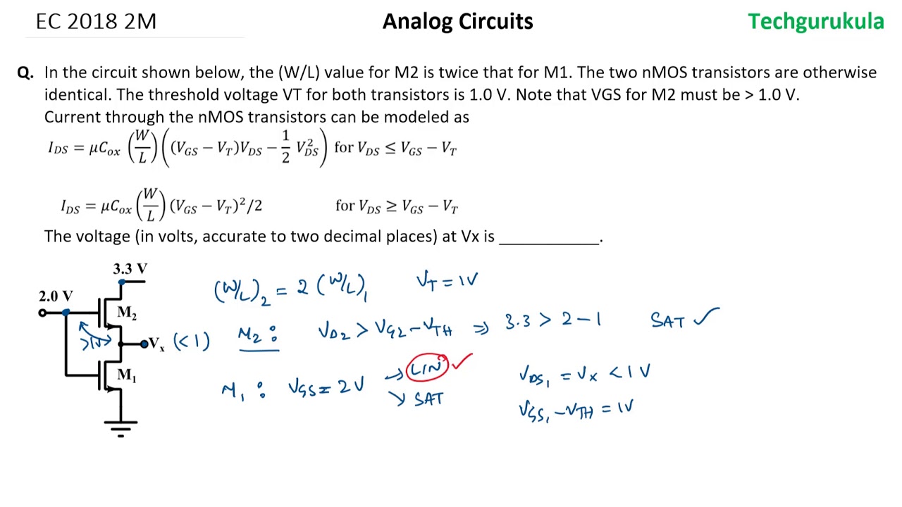 AC: EC GATE 2018 2M - MOSFET
