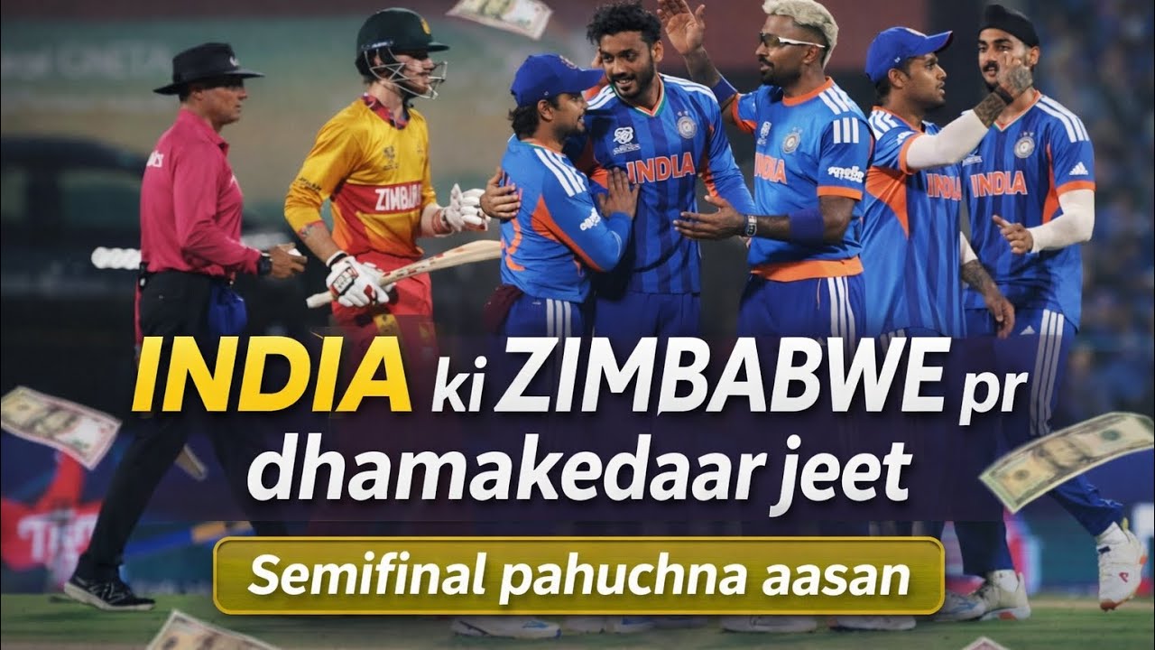 India ki Zimbabwe par Dhamakedaar Jeet 🔥 | Semifinal ka Raasta Hua Aasan. #cricket #india