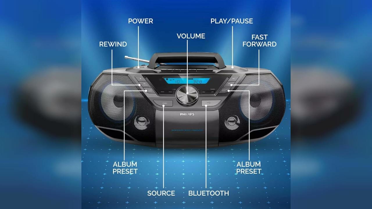 Review: Philips Portable CD Player Boombox Bluetooth with Cassette Player All in one Powerful ...