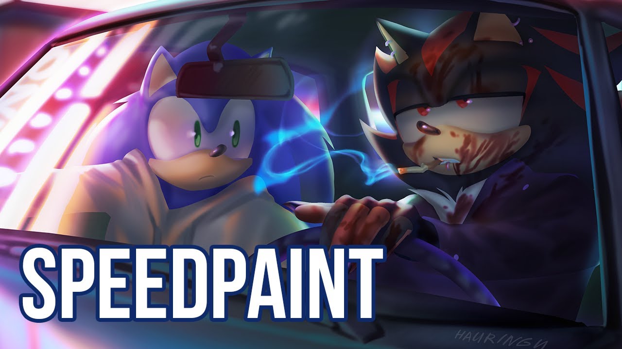 Sonic and Shadow | SPEEDPAINT | Photoshop