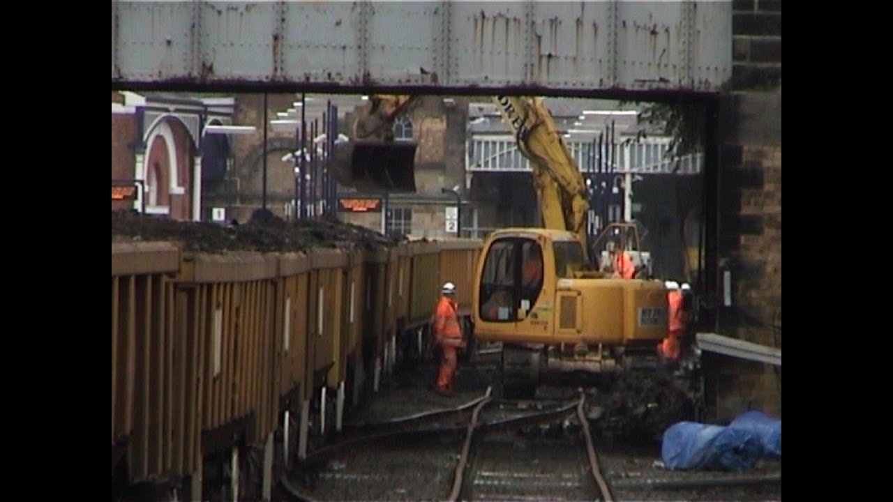 Full scale track relay at Scarborough station approaches, #whitby #train #nymr #scarbrough #snow