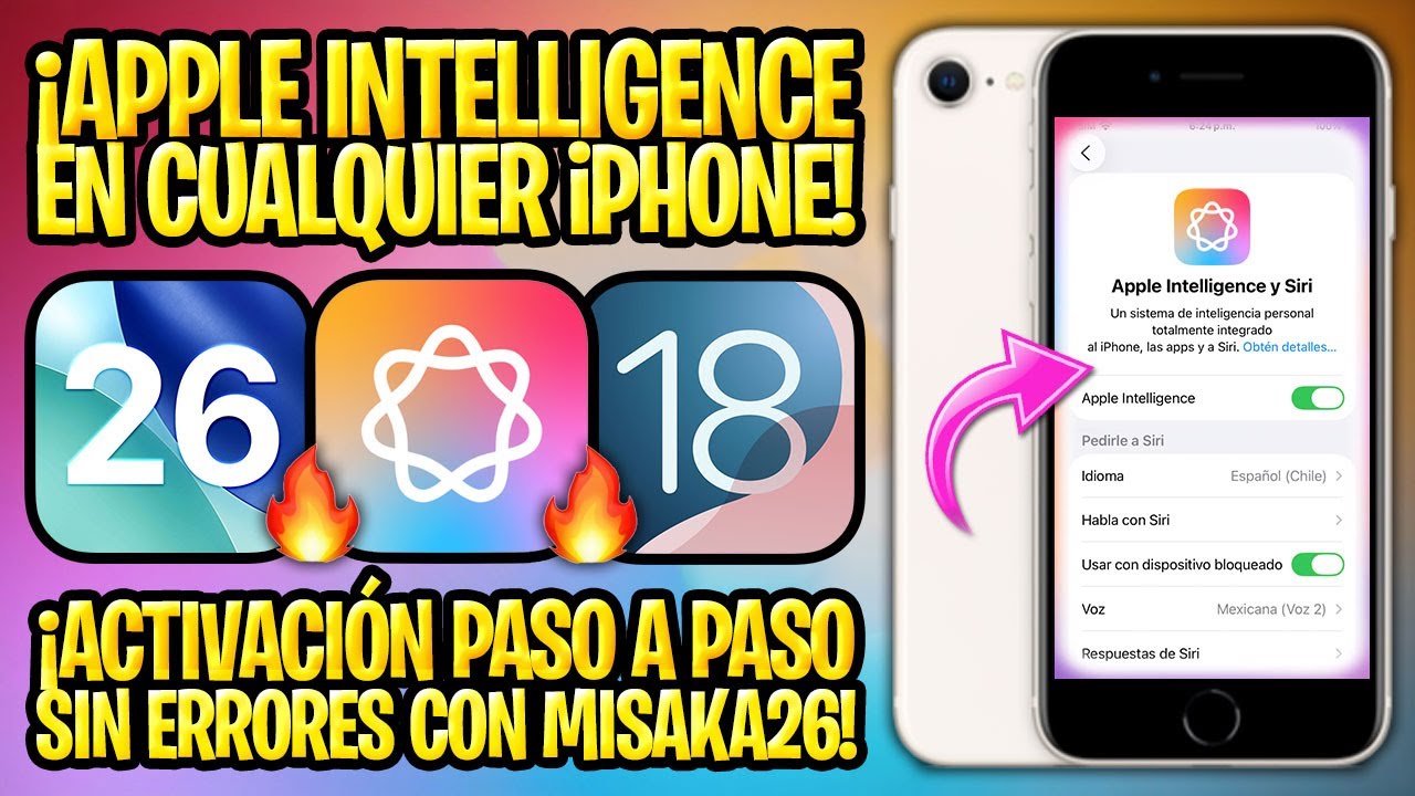 ACTIVAR APPLE INTELLIGENCE EN TODOS LOS iPHONE y iPAD iOS 26  ✅ TUTORIAL SIN JAILBREAK CON MISAKA26