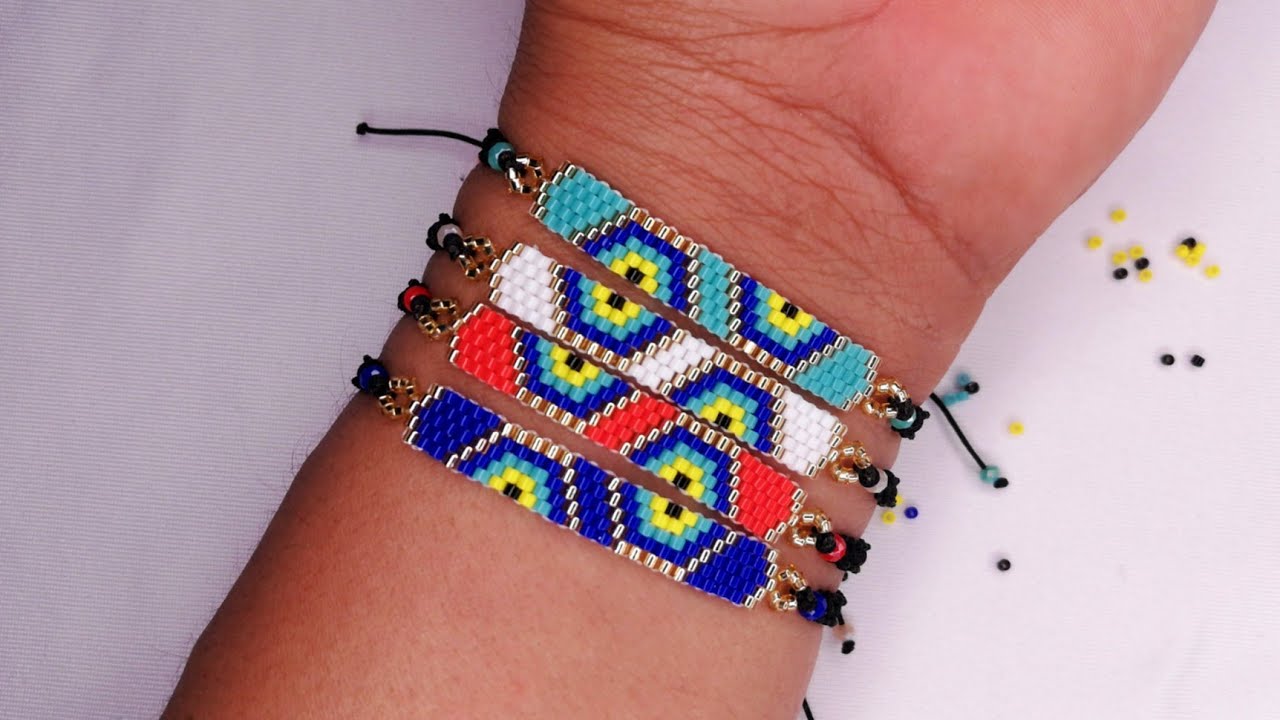 PULSERA OJO TURCO MÍNIMALISTA EN CHAQUIRA MIYUKI