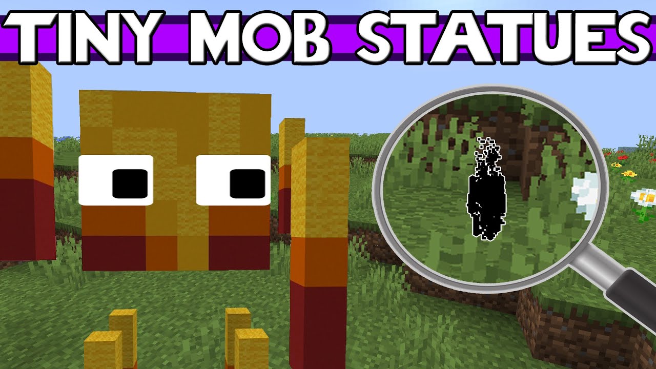 Tiny Minecraft Statue - Blaze Statue - Small Minecraft Build - Minecraft Blaze
