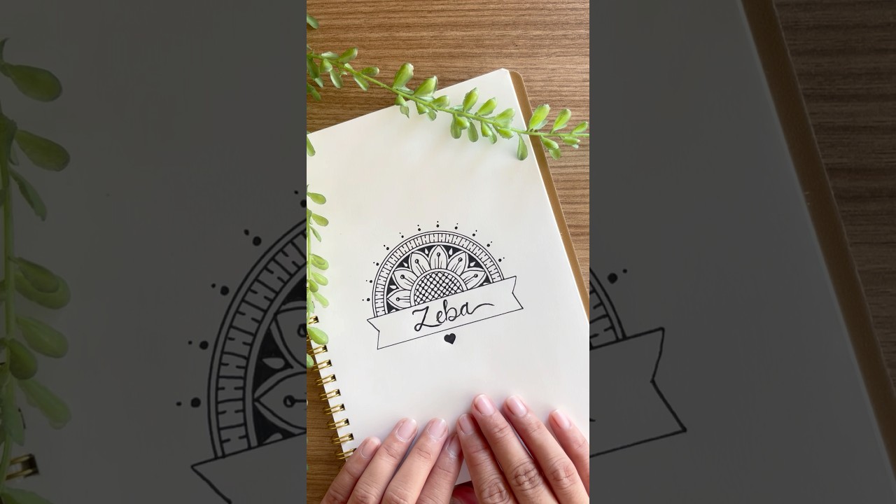 Easy mandala art🪷✨|Name mandala|Mandala shorts|Black mandala #mandalaart #satisfying