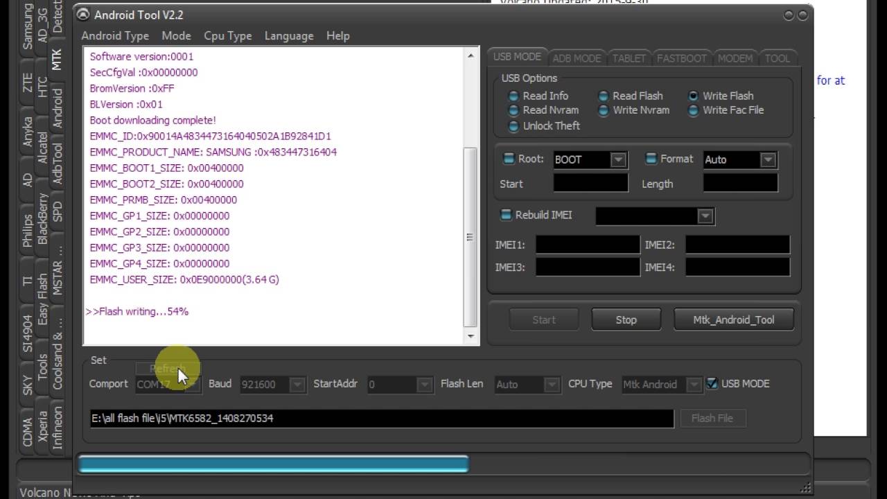 how to flash qmobile i5 with volcano box