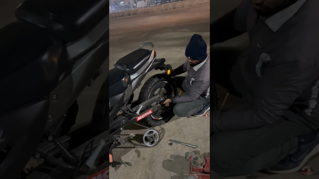 Fat Tyre Installed In TVS Raider | 