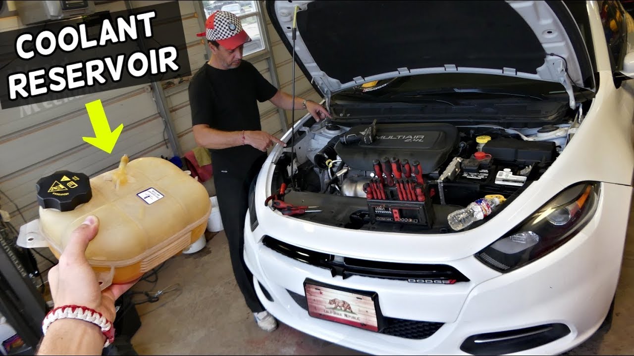 COOLANT OVERFLOW TANK RESERVOIR REMOVAL REPLACEMENT DODGE DART CHRYSLER 200