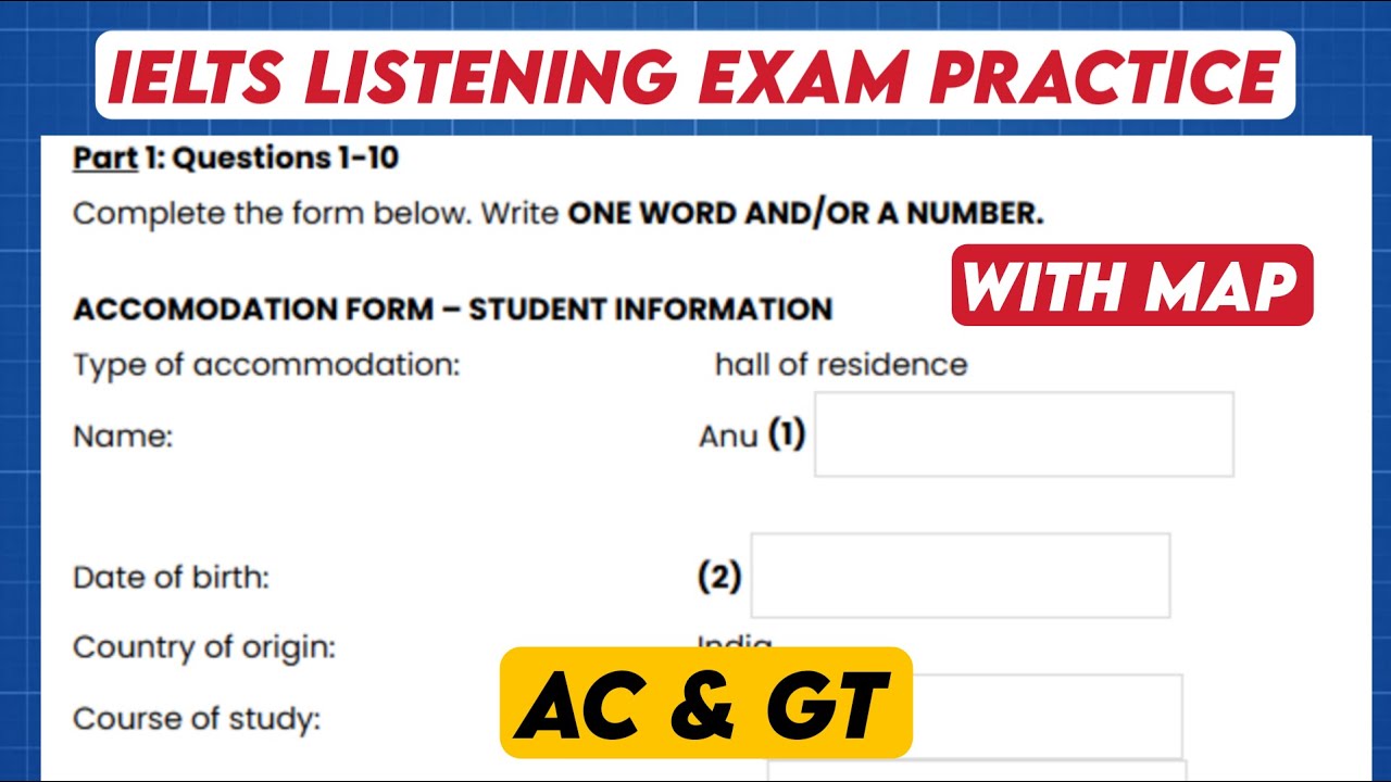 IELTS LISTENING PRACTICE TEST 2026 WITH ANSWERS | ACOMODATION FORM STUDENT INFORMATION