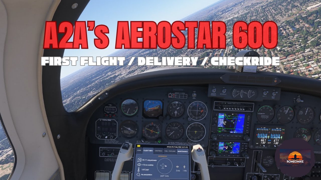 Aerostar 600 First Flight and Inspection Checkride | A2A Accu-Sim | MSFS 2024